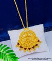 DCHN175 - Kerala Palakka Pendant Hand Work Peacock and Lakshmi Palakka Dollar with Long Chain Online palakka dollar. dollar chain, kerala palaka locket chain, red palaka chain,