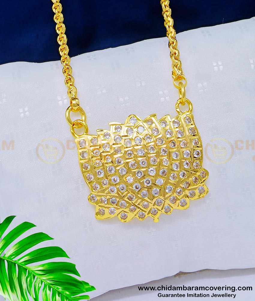 impon jewellery, impon jewelry online in India, one gram gold jewellery, dollar chain, stone dollar chain, stone pendant, locket chain,  