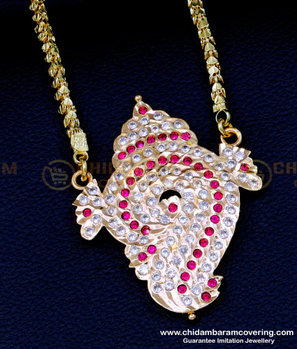DLR223 - First Quality Impon Stone Sangu Dollar with Heart Design Long Chain 
