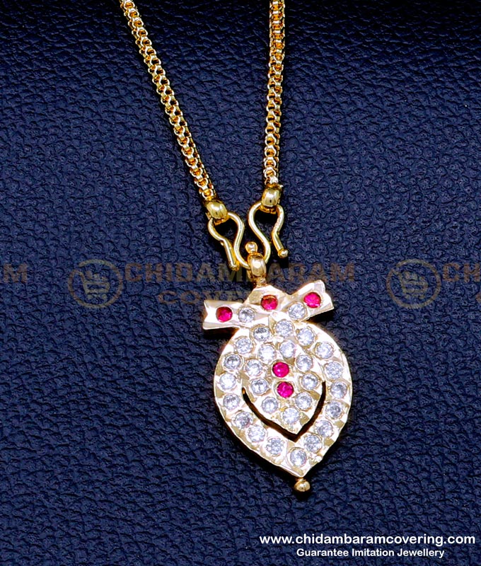 Impon Pendant Chain Gold Plated Jewellery with Guarantee impon chain online shopping, Dollar Chain New model, Dollar chain designs for ladies, Traditional Dollar Chain, impon Dollar Chain, stone pendant designs for female