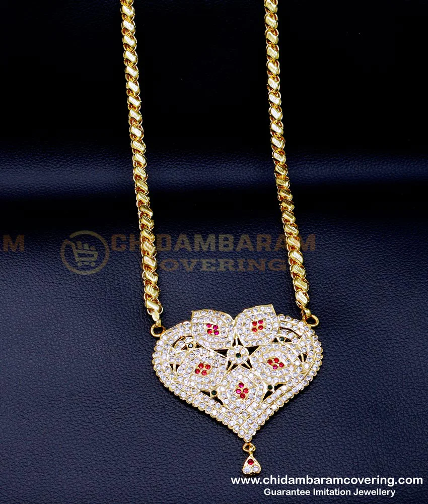 Buy Bridal Wear Gold Design Big Impon Dollar with Long Chain