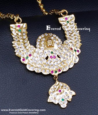 DLR329 - Latest Panchaloha Big Lakshmi Dollar Chain for Wedding