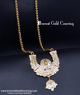 DLR329 - Latest Panchaloha Big Lakshmi Dollar Chain for Wedding
