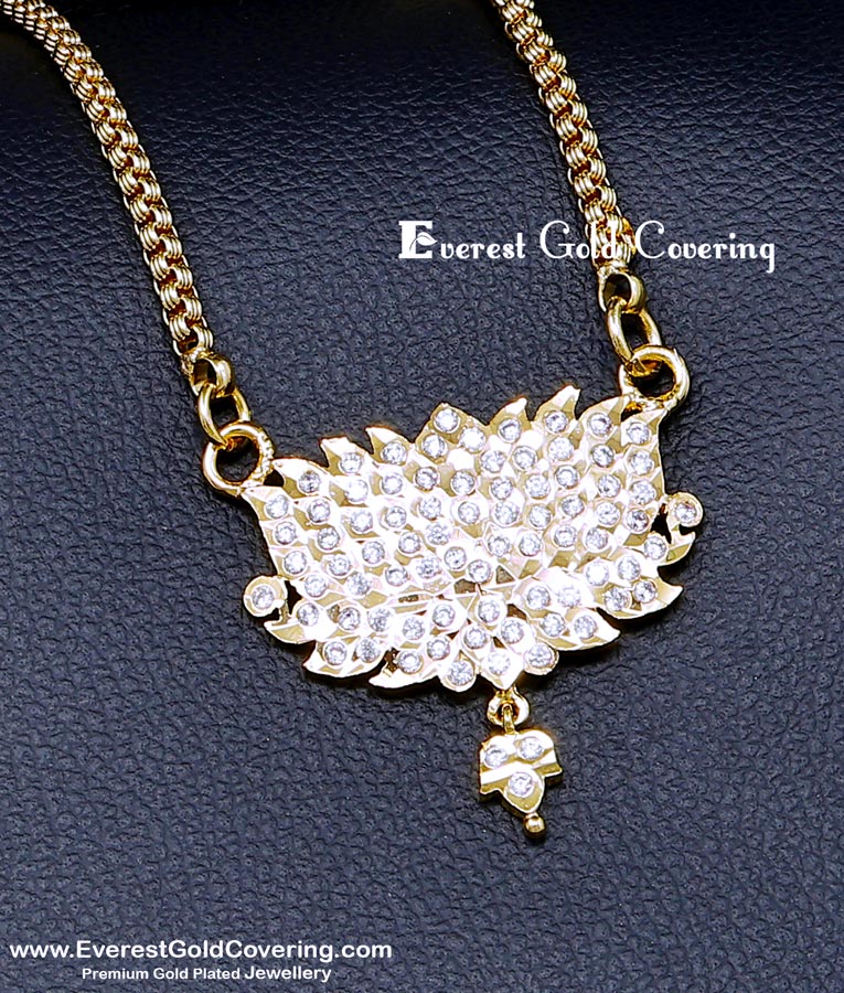 lotus design gold pendant