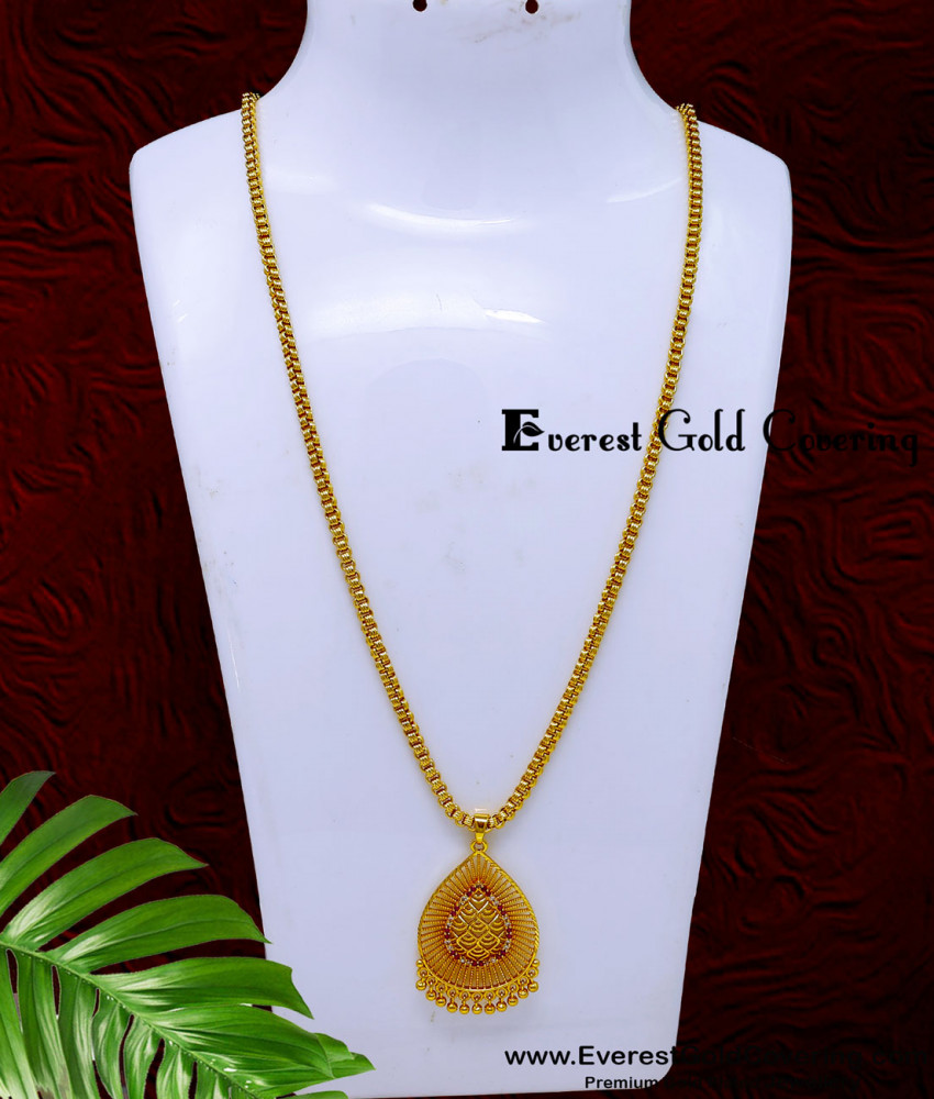 DCHN333 - Gold Plated Long Chain with Dollar Designs for Women