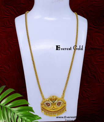 DCHN337 - Traditional Peacock Gold Stone Dollar Designs with Chain