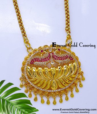 DCHN338 - Beautiful Peacock Modern Gold Pendant Designs for Female