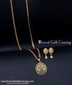 Unique Light Weight Daily Wear Ad Stone Gold Pendant Set Stylish Pendant and Earrings Set for Women