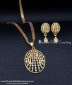 Unique Light Weight Daily Wear Ad Stone Gold Pendant Set Stylish Pendant and Earrings Set for Women