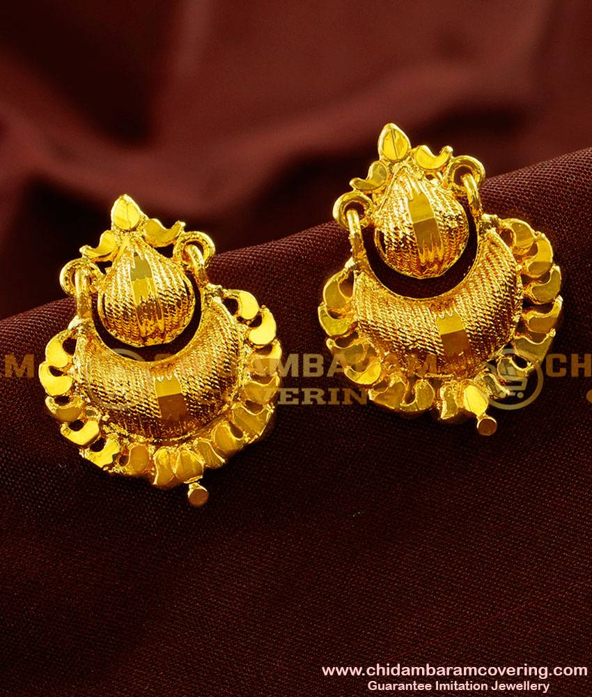 ERG004 - Beautiful Kerala Pattern Medium Size Daily Wear Imitation Ear Rings