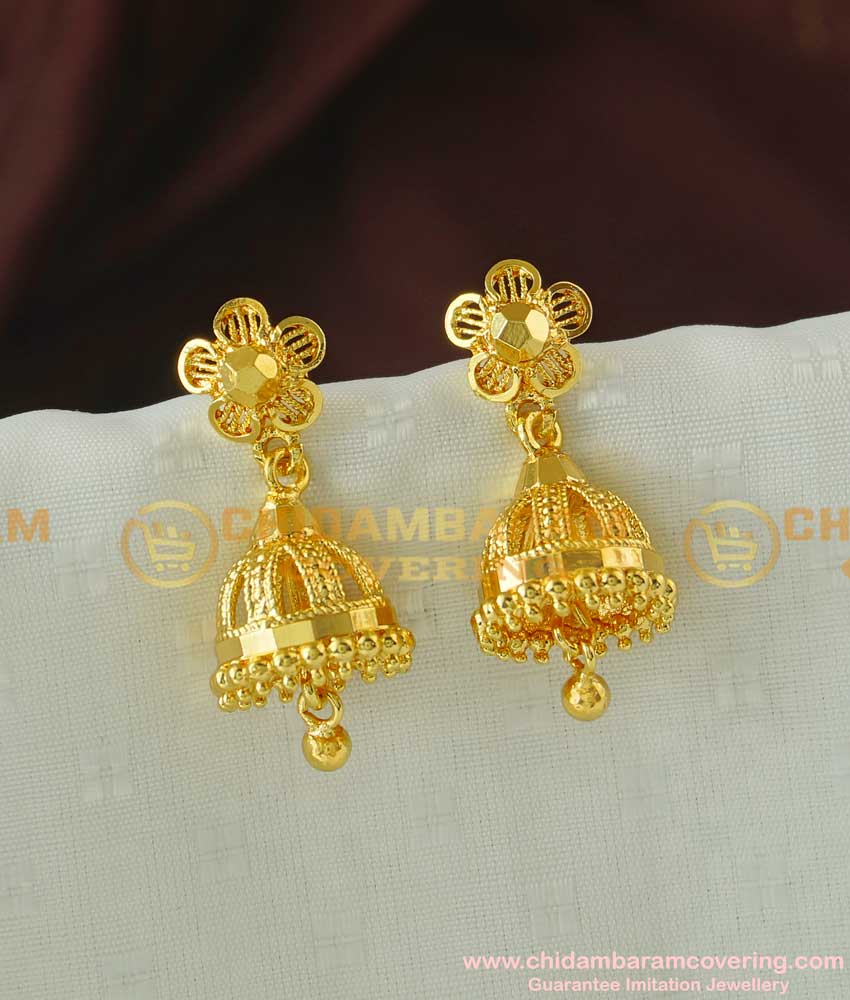 ERG061 - Gold Plated Jhumkas South Indian Style Fashion Jewellery Buy Online