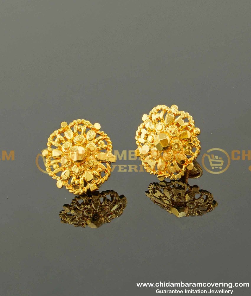 ERG088 – Traditional Gold Plated Daily Wear Stud Designs For Women Online