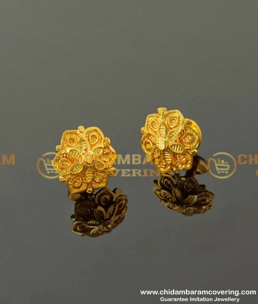 ERG091 – Beautiful Double Layer Flower Design Small Size Earring Designs 