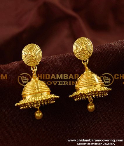 ERG128 - Traditional South Indian Umbrella Jhumkas In Gold Plated Buy Online