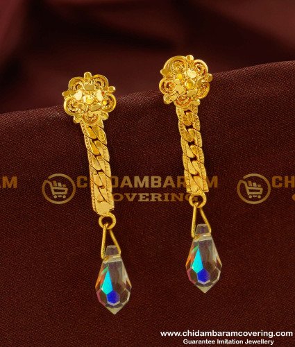 ERG143 - Swarovski Crystal Long Drop Earrings Gold Plated Jewelry Online