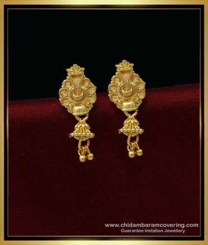 ERG1433 - Small Light Weight Gold Earrings One Gram Gold Studs for Women