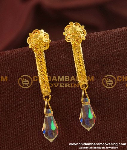 ERG146 - Designer Long Chain Hanging Crystal Earrings Guarantee Jewellery Buy Online 