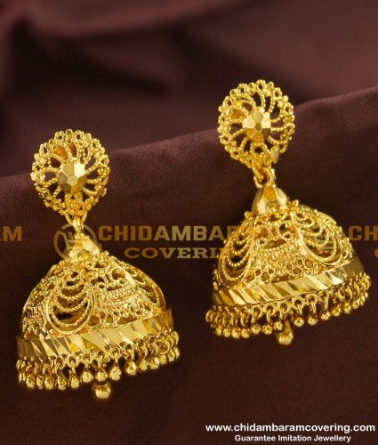 ERG152 - Latest Design Big Jhumka Earrings South Indian Jewels
