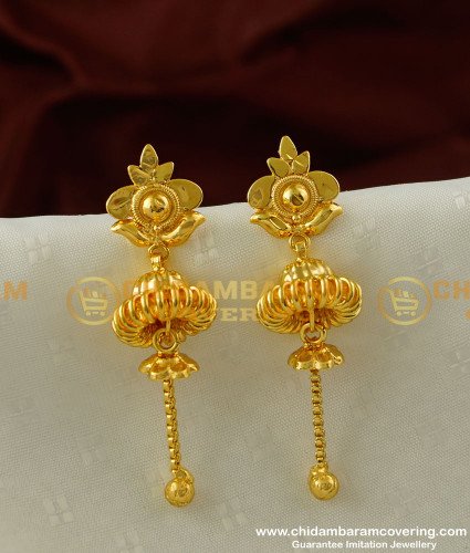 ERG219 - Fashionable Chain Tassel Jhumka Earrings Collection Online