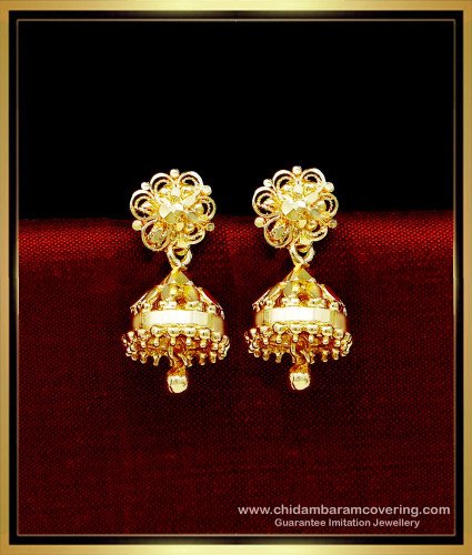 ERG1715 - South Indian Jewellery Gold Plated Jhumka Earrings