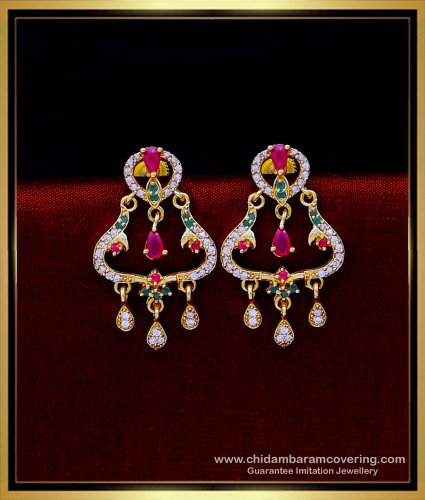 ERG1784 - Stylish Party Wear Stone Earrings Gold Designs for Women 