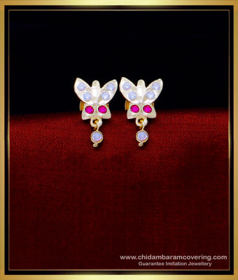 ERG1789 - 1 Gram Gold Butterfly Design Impon Stud Earrings Online