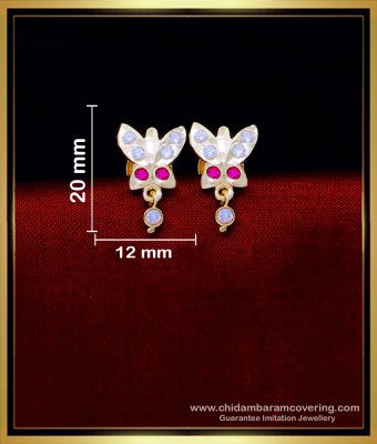 ERG1789 - 1 Gram Gold Butterfly Design Impon Stud Earrings Online
