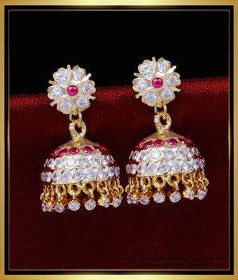 ERG1815 - Traditional Gold Jhumkas Designs Impon Jewellery Online