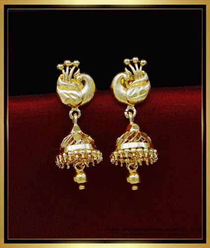 ERG1827 - New Gold Design One Gram Gold Jhumkas Online Shopping