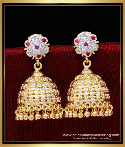 ERG1860 - Bridal Heavy Gold Jhumka Design Impon Jewellery Online