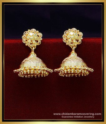 ERG1955 - Bridal Wear Jhumka Earrings Gold Designs for Women