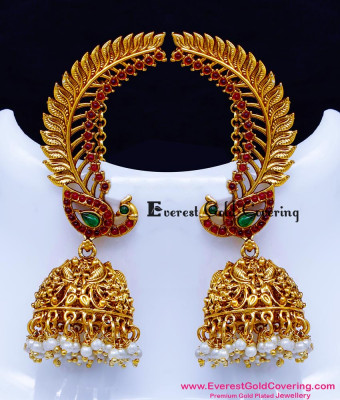 ERG2499 - South Indian Bridal Ear Cuffs With Jhumkas Online