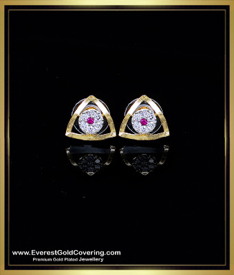 ERG2514 - Semi Precious Small Diamond Stud Earrings Artificial