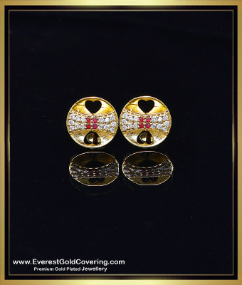 ERG2518 - 1 Gram Gold Daily Use Small Stone Stud Earrings