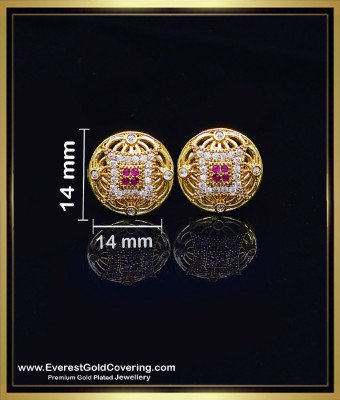 ERG2519 - Attractive Stone Stud Earrings Gold Designs Online