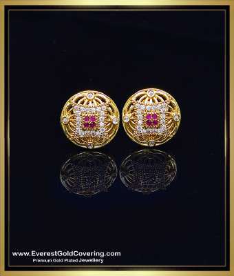 ERG2519 - Attractive Stone Stud Earrings Gold Designs Online