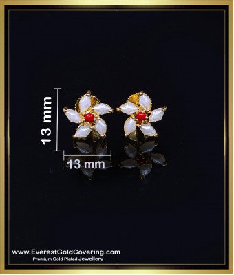 ERG2520 - Gold Plated Small White Pearl Beads Earrings Design