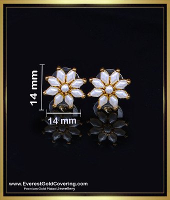 ERG2522 - Trendy Modern Flower Design Pearl Earrings Designs