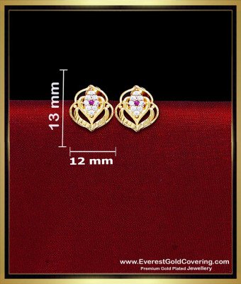 ERG2535 - Premium Quality Forming Gold Daily Use Stone Stud Earrings