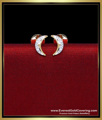 ERG2538 - Unique Half Moon Simple Small Fancy Upper Earrings