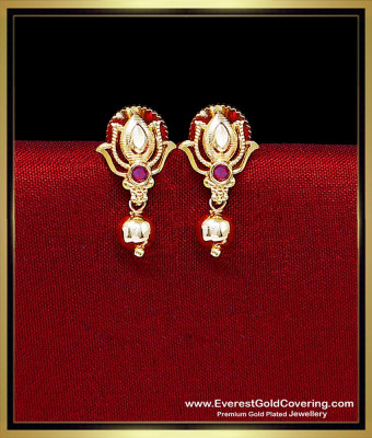 ERG2540 - 1 Gram Gold Plated Lotus Design Stud Earrings Online