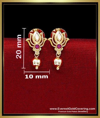 ERG2540 - 1 Gram Gold Plated Lotus Design Stud Earrings Online