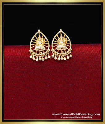 ERG2542 - 1 Gram Gold Plated Lakshmi Earrings Designs for Women
