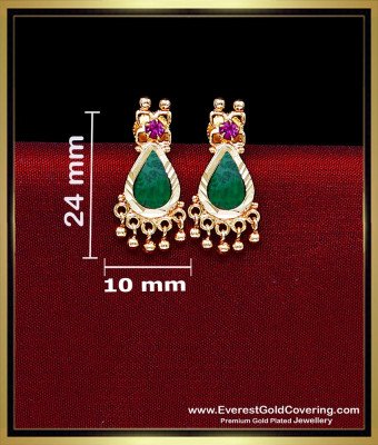 Erg2549 - Kerala Kammal Green Palakka Stud Earrings for Women