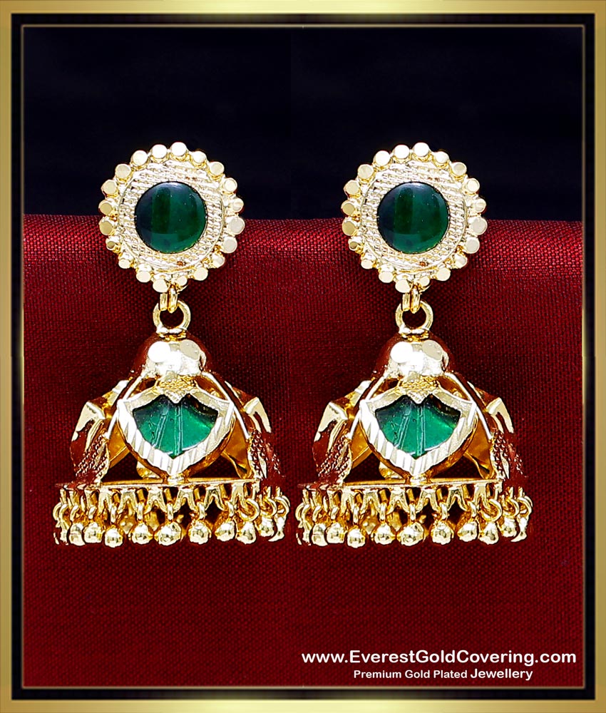 Palakka jhumka earrings
