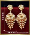 jhumka design gold earrings, traditional jhumkas online, 1 gram gold earrings online, gold plated jhumka earrings, jimikki kammal designs, bridal jhumkas online shoppin