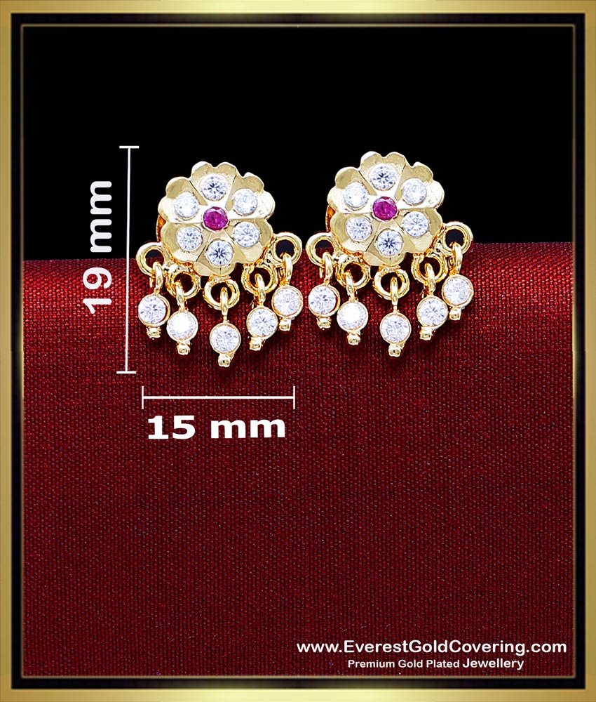 white stone impon earrings