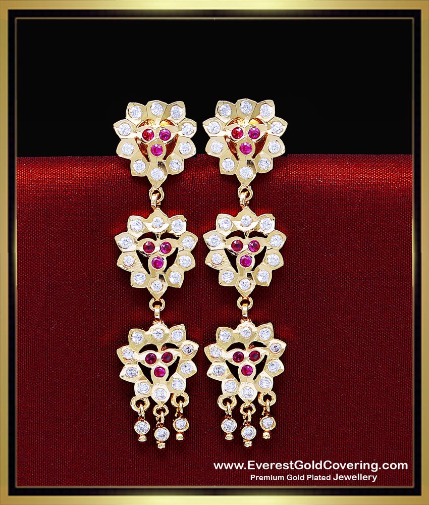 simple white stone earrings gold