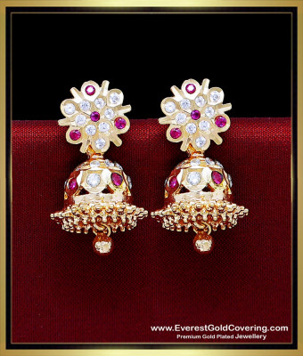 ERG2592 - Traditional Impon Jhumka Earrings Gold Plated Jewellery