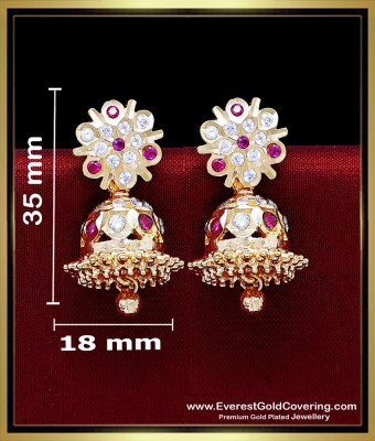 ERG2592 - Traditional Impon Jhumka Earrings Gold Plated Jewellery